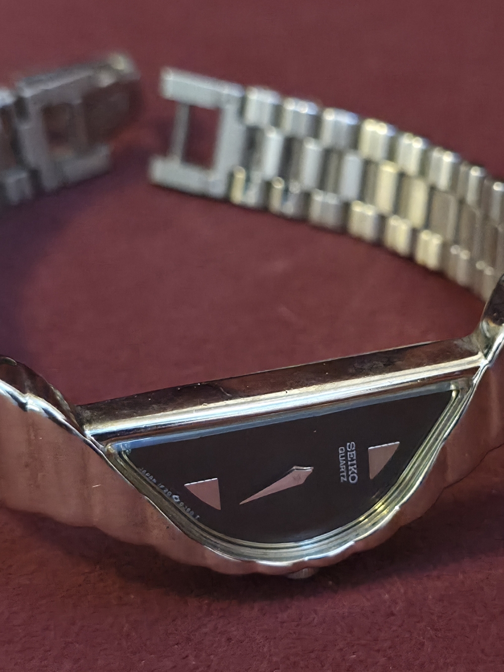 Seiko Silver-Tone Triangle Dial Quartz Watch - Silver